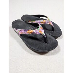 Oofos Womens Purple Watercolor Oolala Limited Edition Sandals OOfoam Tech Sz 8